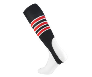 Bas De Baseball TCK Taille 17 Pouces - Rayures Or, Graphite, Rouge