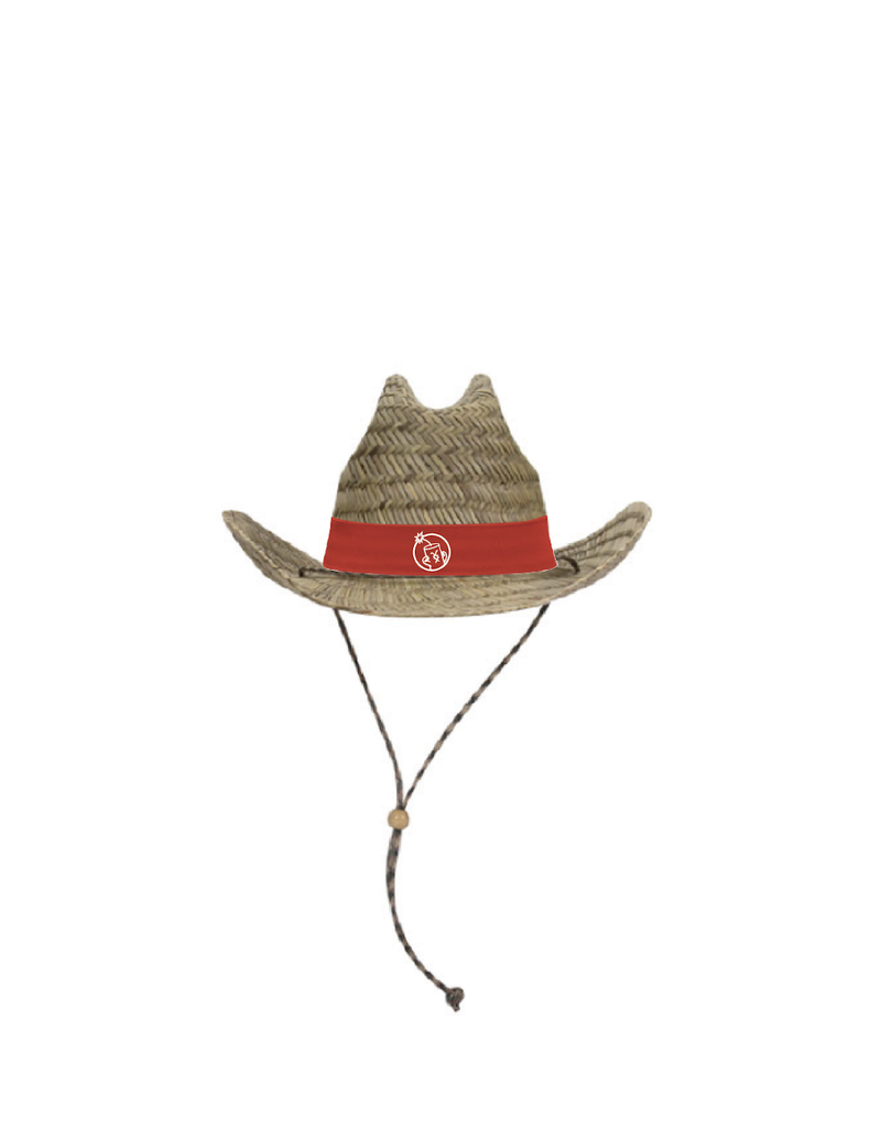 Straw Cowboy Hat (Red)