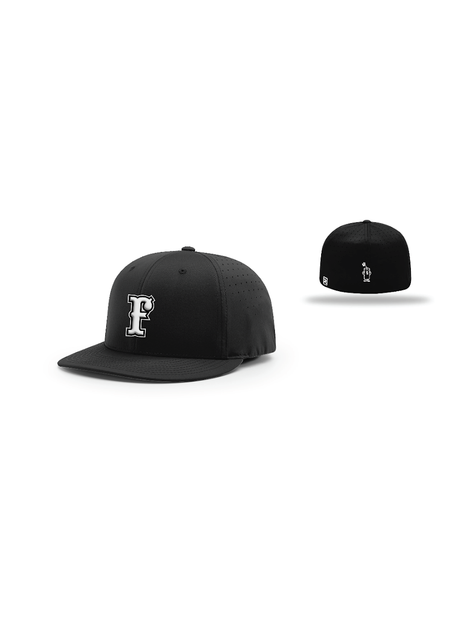 FC R-FLEX Hat (Black/White F) - Firecracker Softball Gear