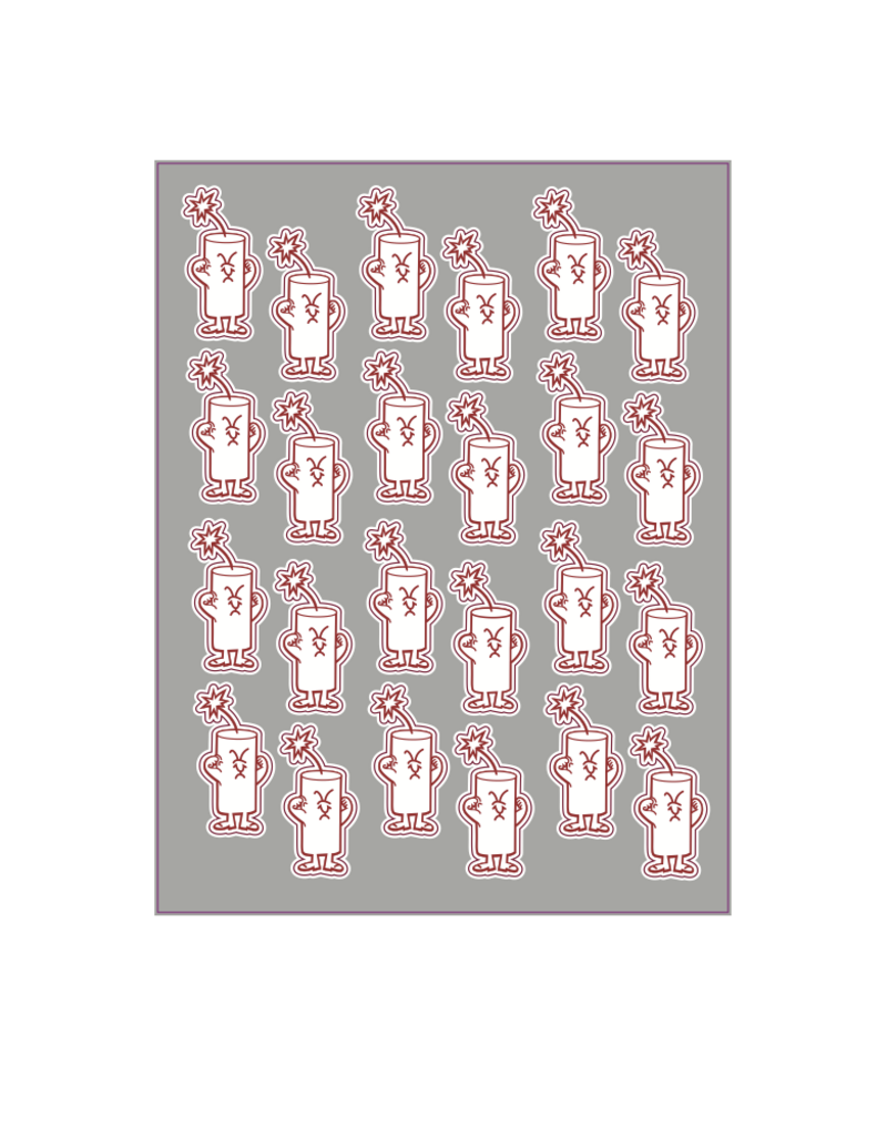 Firecracker Dude Sticker Sheet White/Red