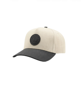 Leather Patch Snapback (Cream/Black)