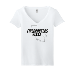 VINES Custom Ladies V-neck Shirt STATE