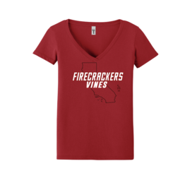 VINES Custom Ladies V-neck Shirt STATE