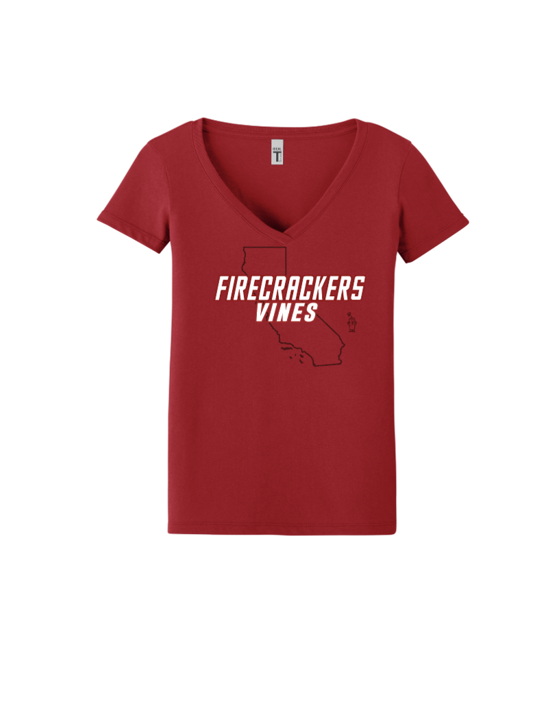 VINES Custom Ladies V-neck Shirt STATE