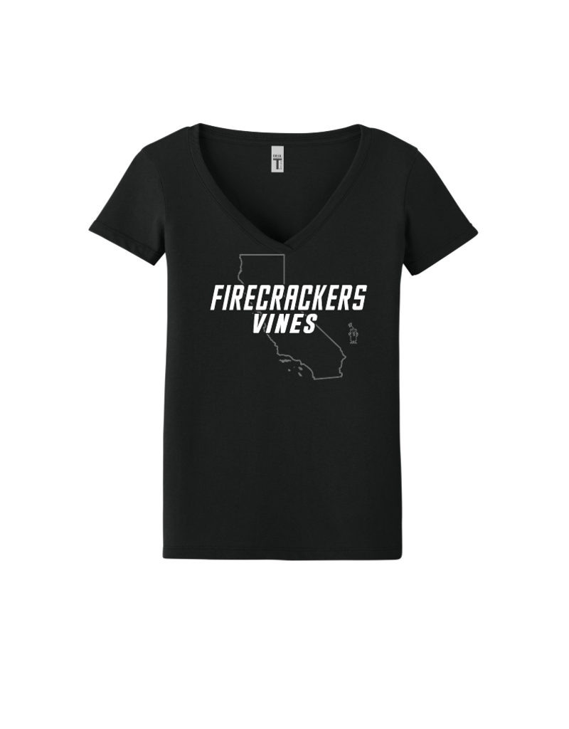 VINES Custom Ladies V-neck Shirt STATE