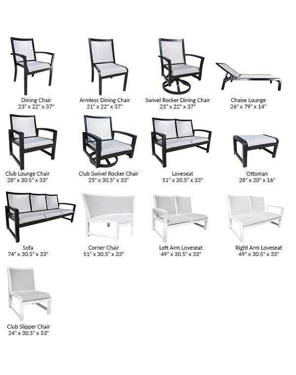 Cabanacoast Sling Outdoor Seating Millcroft Collection