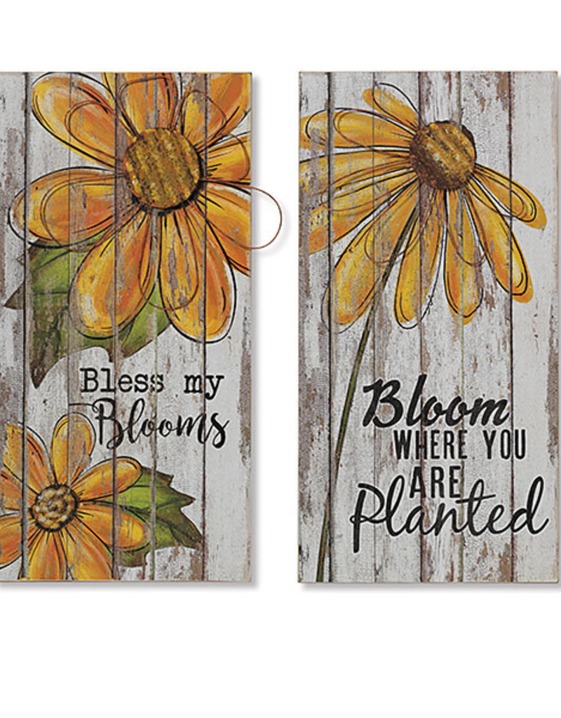 23 5 H Wood Wall Decor With Metal Flower Accent 23 5 H Wood Wall Decor With Metal Flower Accent