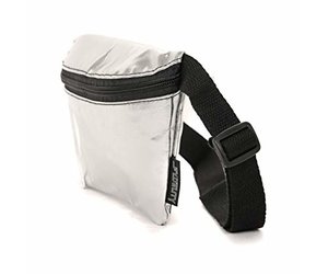 white and gold fanny pack