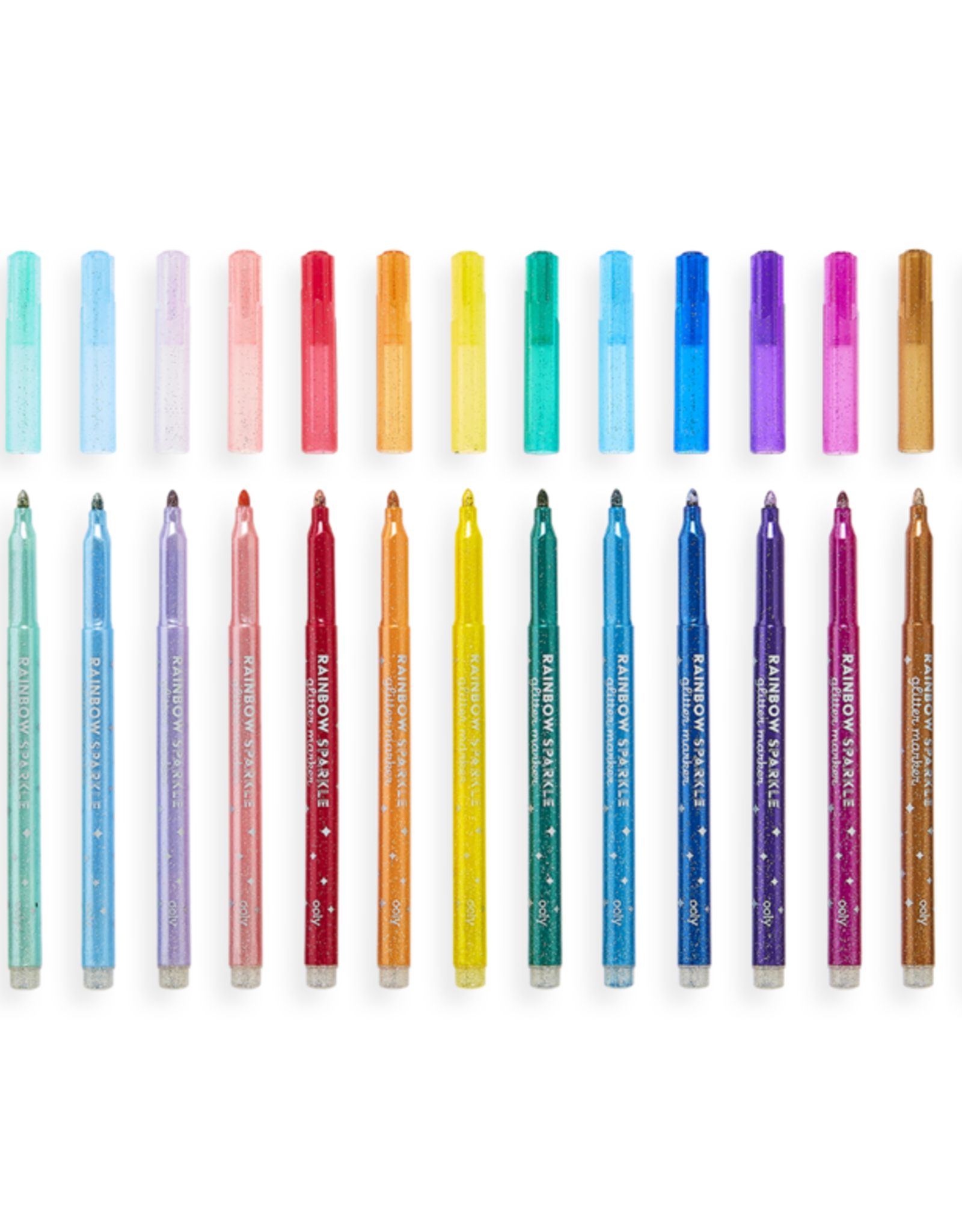 Ooly DBA International Arrivals Rainbow Sparkle Glitter Markers - Set of 15