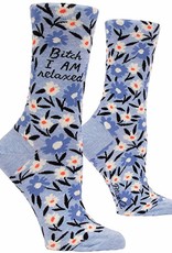 Blue Q Socks - Women's Crew: Bitch I Am Relaxed