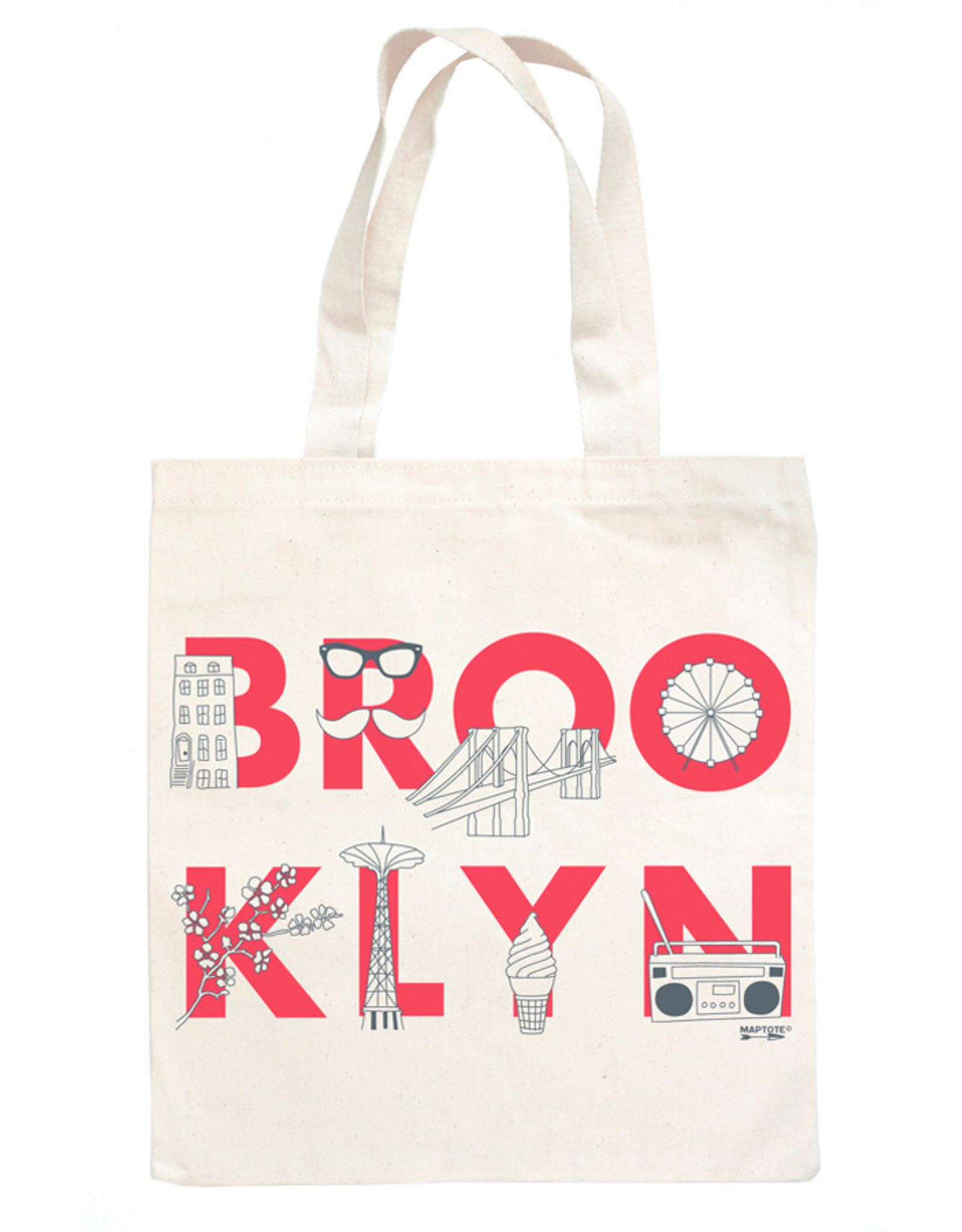 Maptote Tote: BROOKLYN font Natural