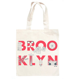 Maptote BROOKLYN font Natural Grocery Tote