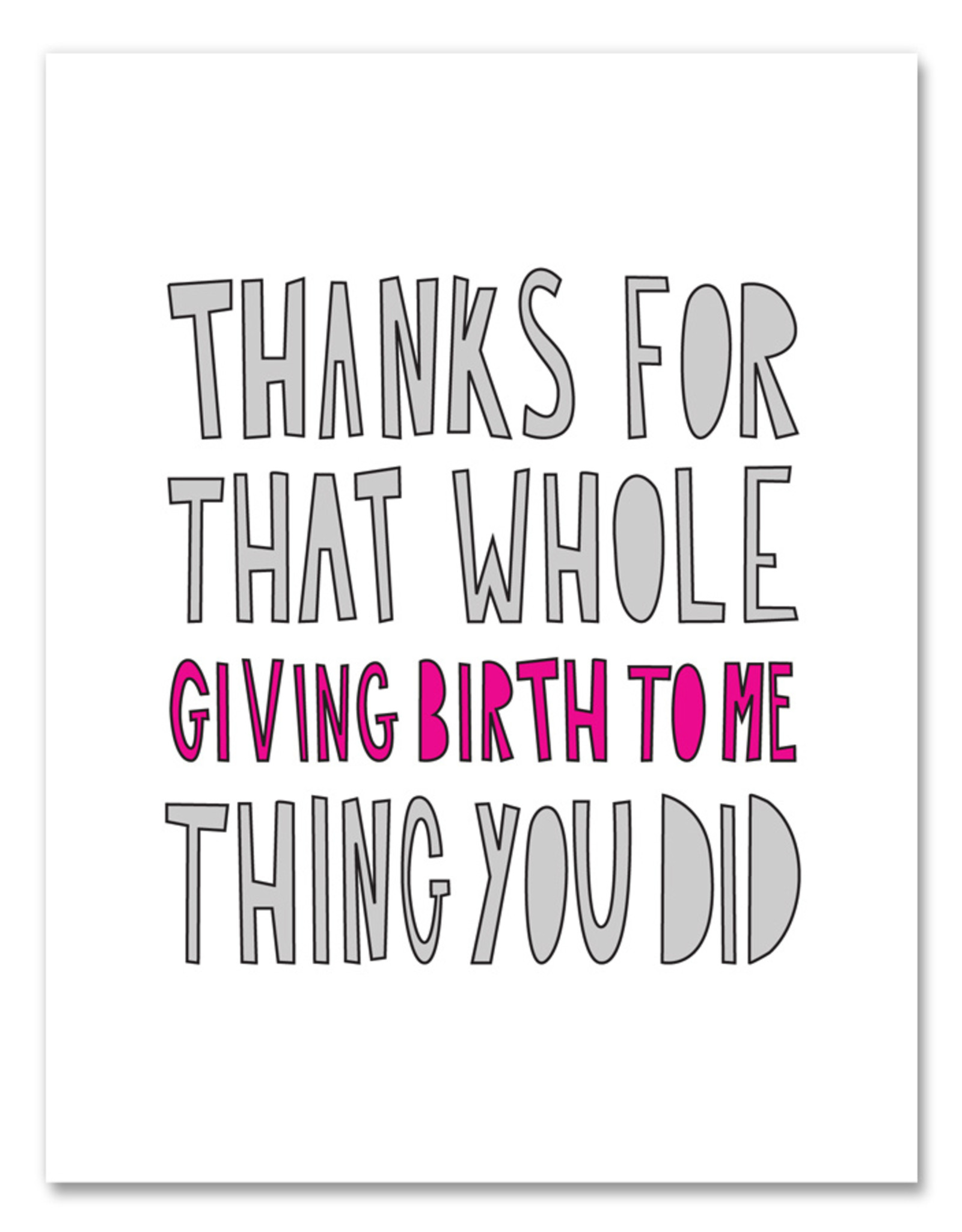 Card Mom Thanks For That Whole Giving Birth Awesome Brooklyn