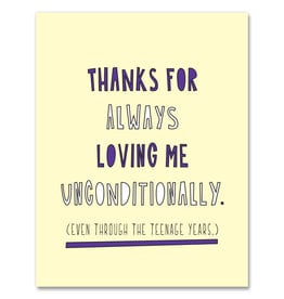 Near Modern Disaster Card - Mom/Dad: Loving me unconditionally