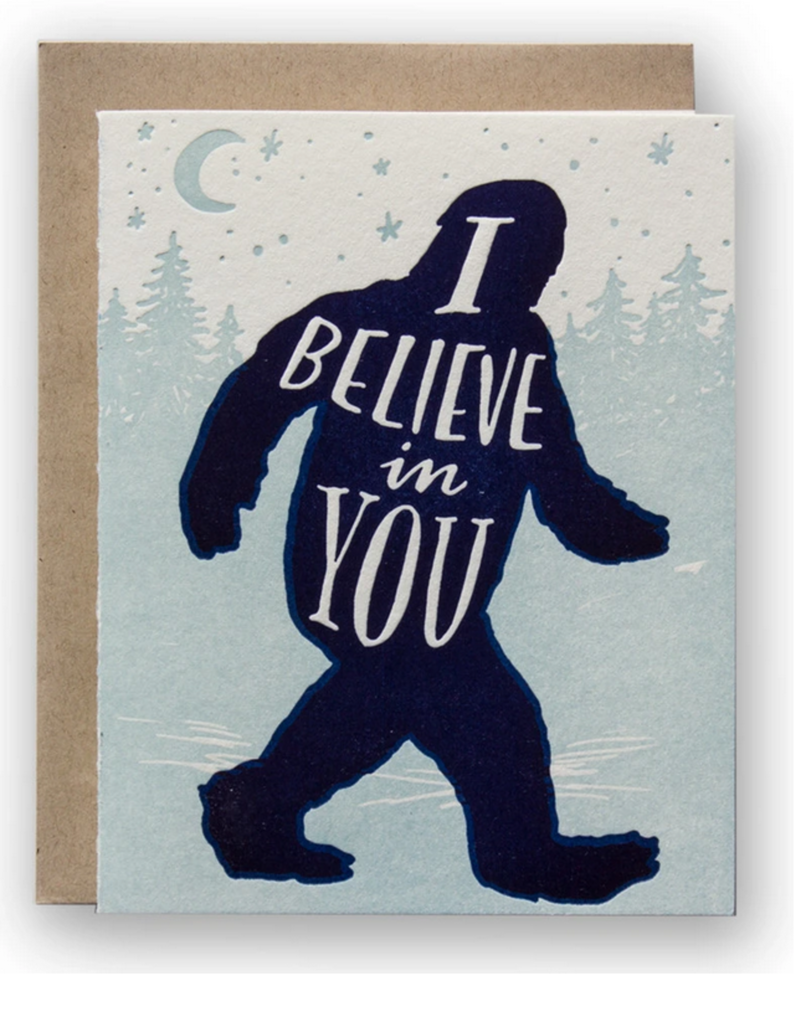 Ladyfingers Letterpress Card - Blank: Believe In You BigFoot