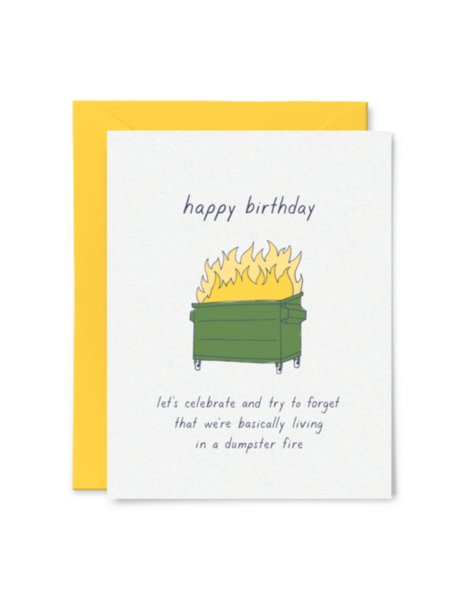 Tiny Hooray Card - Birthday: Dumpster Fire