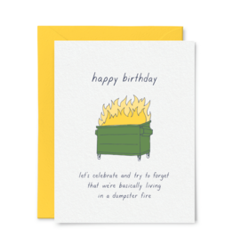 Tiny Hooray Card - Birthday: Dumpster Fire