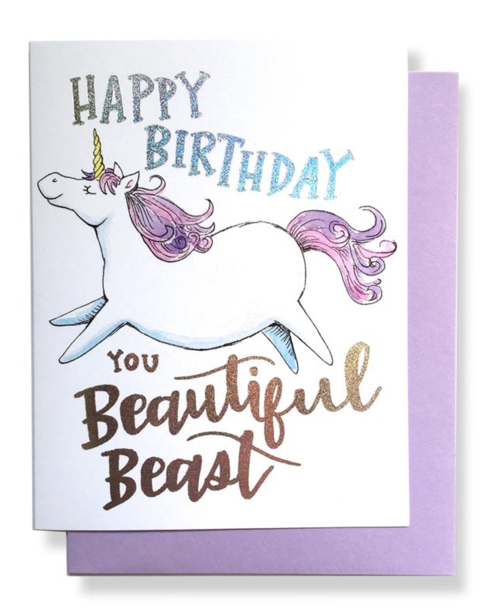 Paper Wilderness Card - Birthday: Beautiful Unicorn Beast