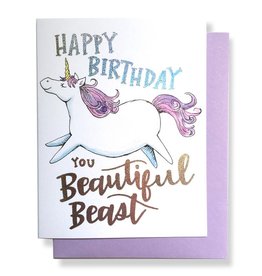 Paper Wilderness Card - Birthday: Beautiful Unicorn Beast