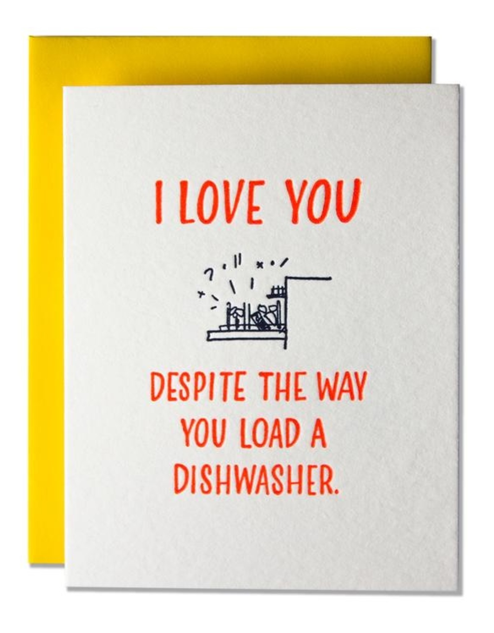 Ladyfingers Letterpress Card - Love: Load The Dishwasher