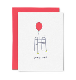 Tiny Hooray Card - Birthday: Party Hard Walker