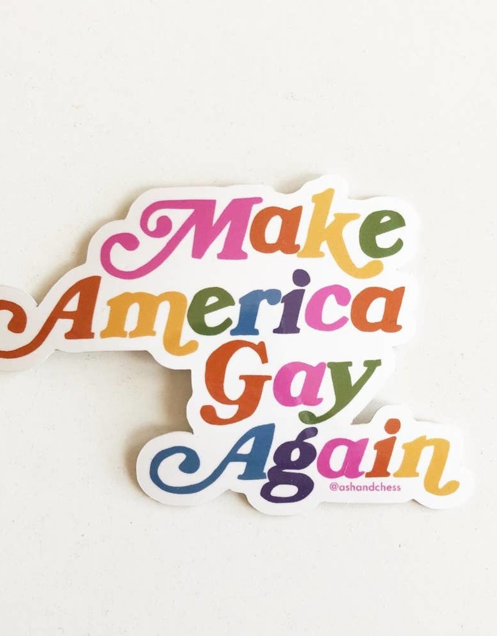 Ash & Chess Sticker: Make America Gay Again