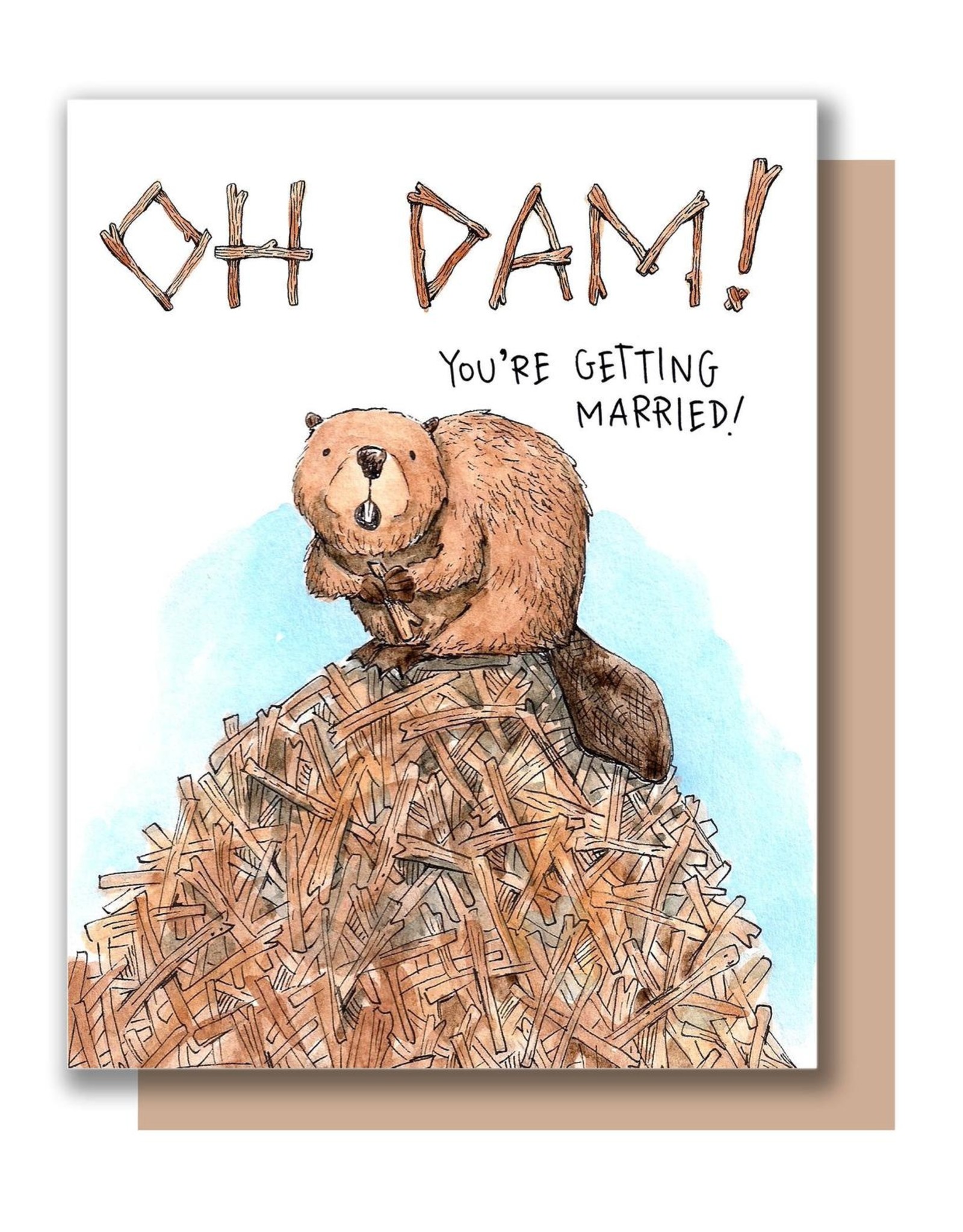 Paper Wilderness Card - Wedding: Oh dam! You're Getting Married