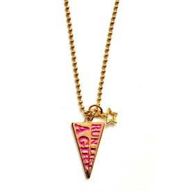 Gunner & Lux Charm Necklace: Run like a girl