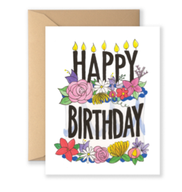 Lionheart Prints Card - Birthday: Floral Cake