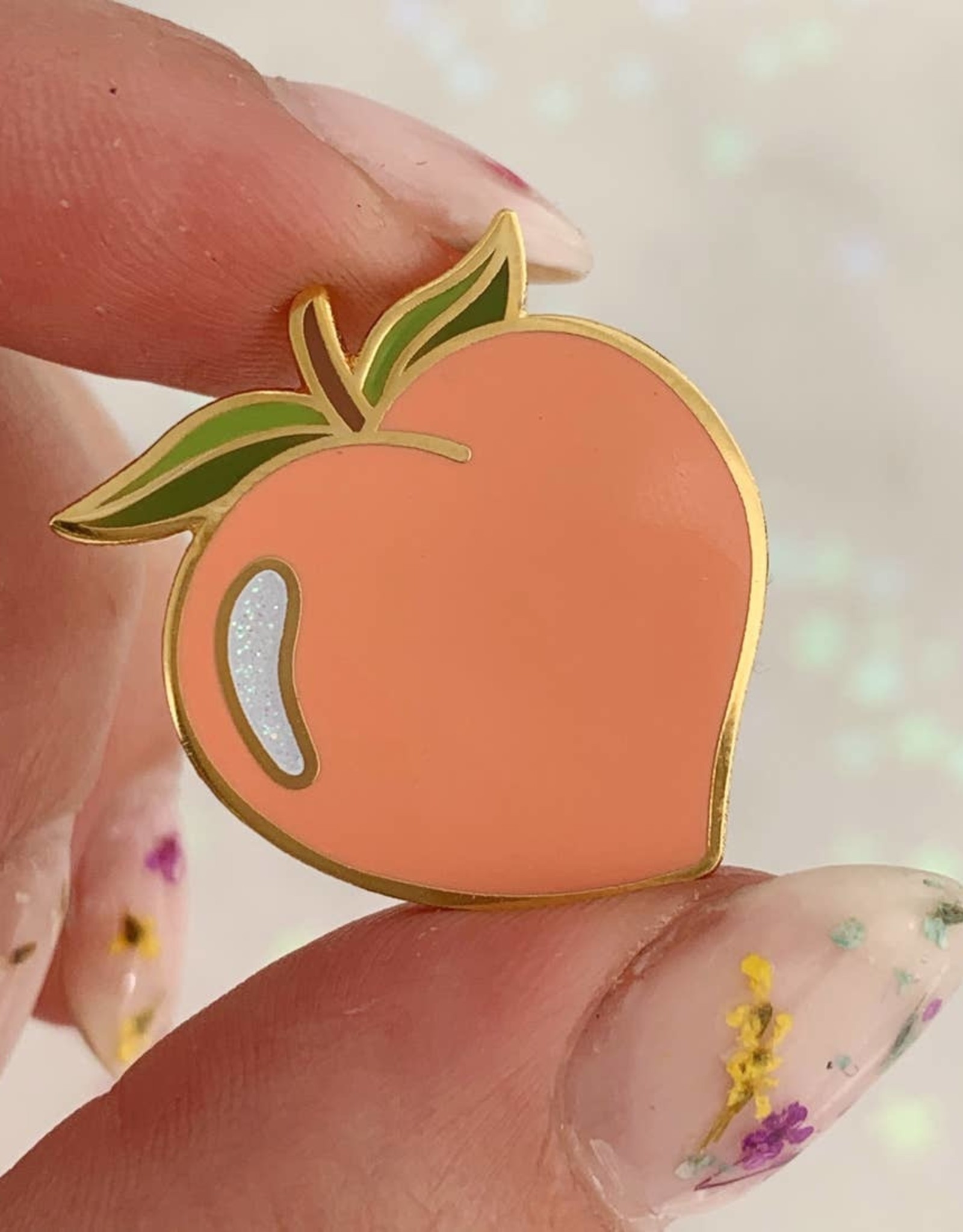 Wildflower + Co Enamel Pin: Peach