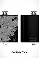JACE.design Brooklyn Map Hip Flask in Matte Black