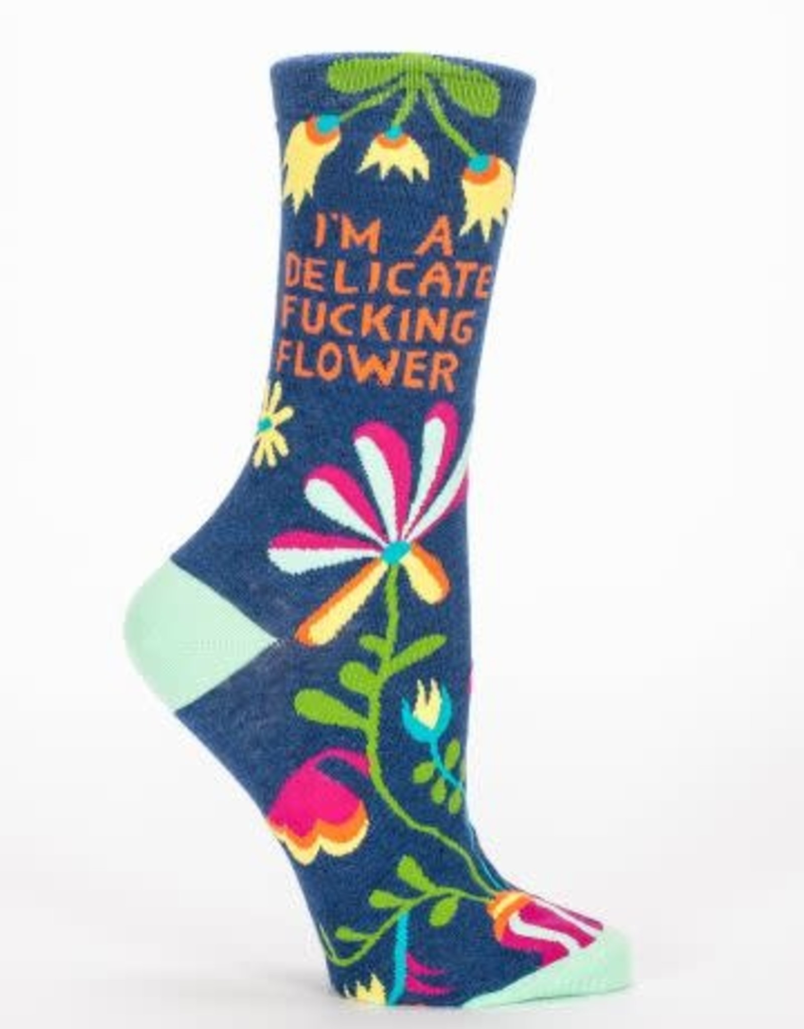 Blue Q Socks - Women's Crew: I'm A Delicate Flower