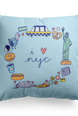 Steph Stilwell Illustration Pillow - I heart NYC
