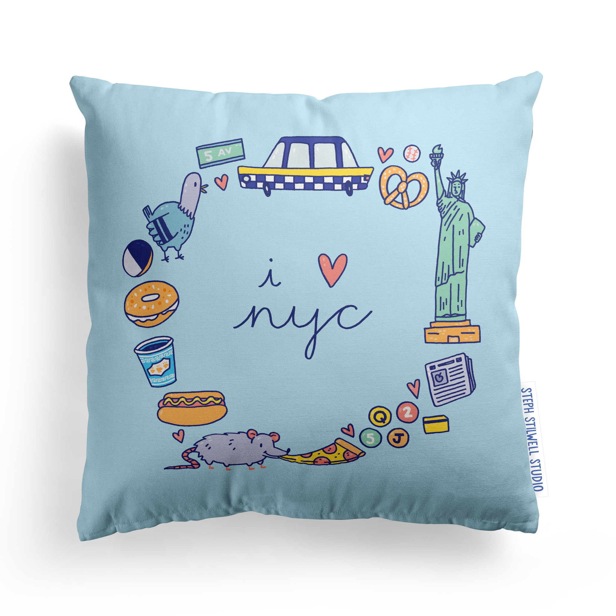 Pillow I heart NYC Awesome Brooklyn