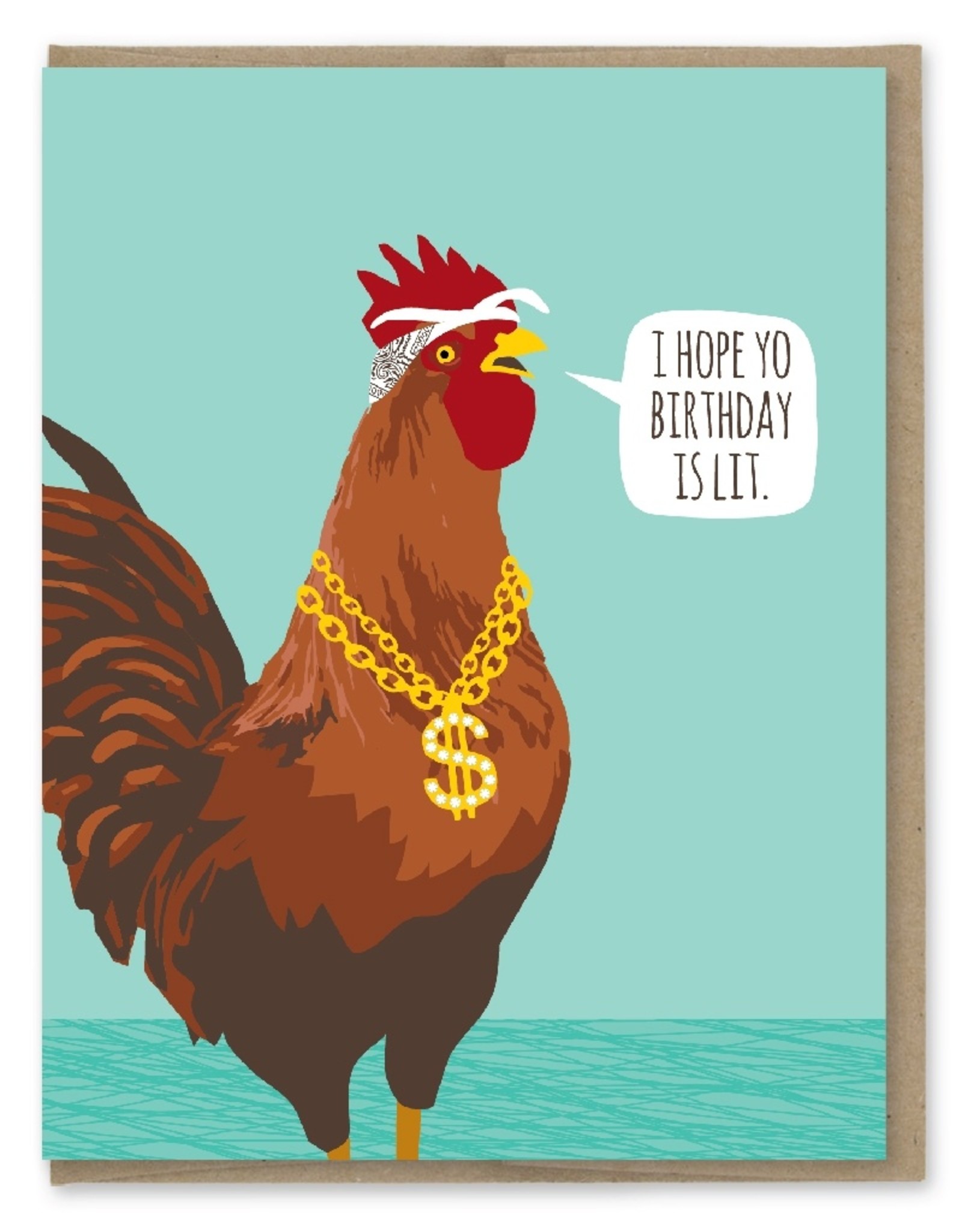 Modern Printed Matter Card - Birthday: Lit Rooster