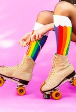 Gumball Poodle Socks: Rainbow Clouds Knee Socks
