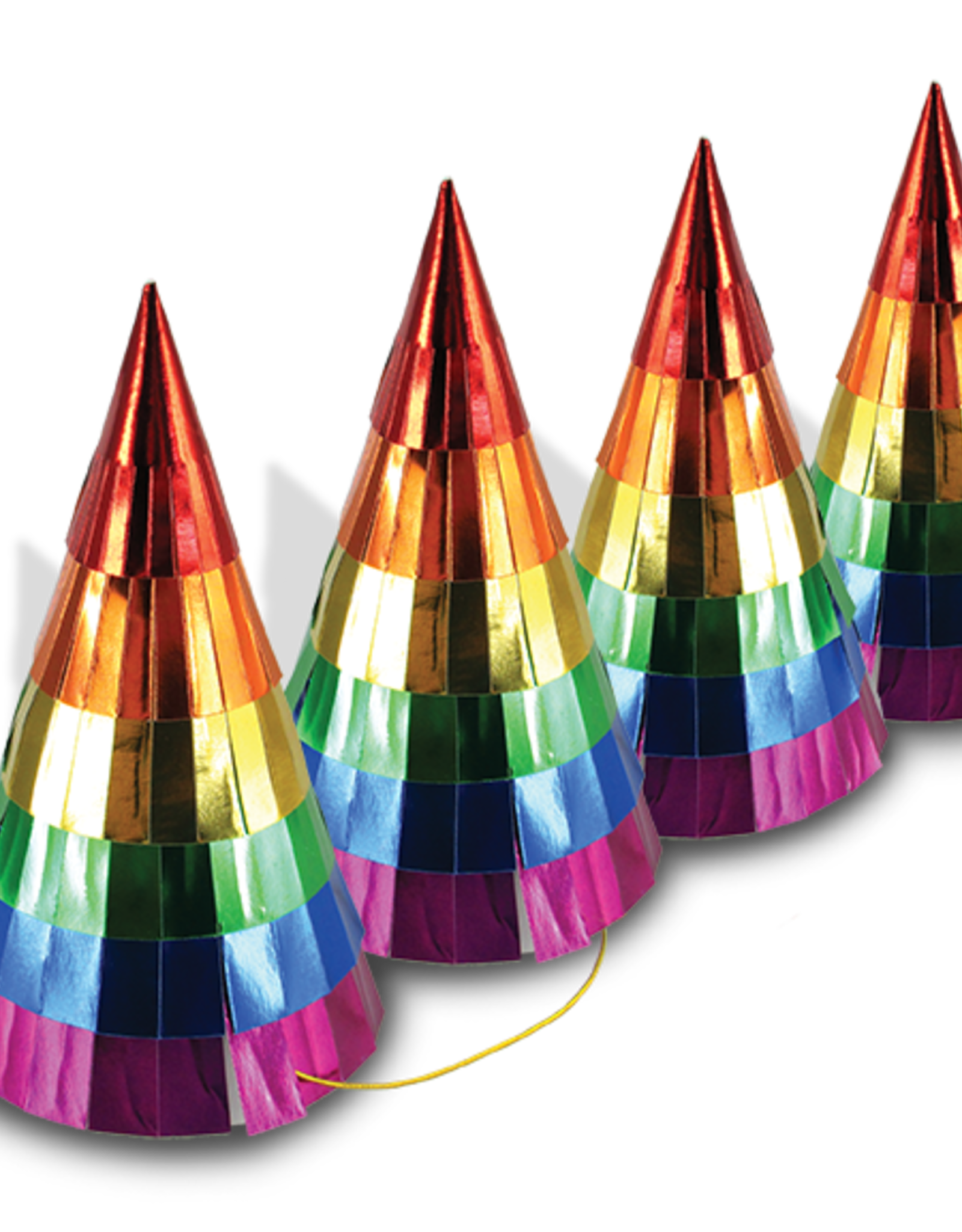 Party Partners Party Hats - Rainbow Foil