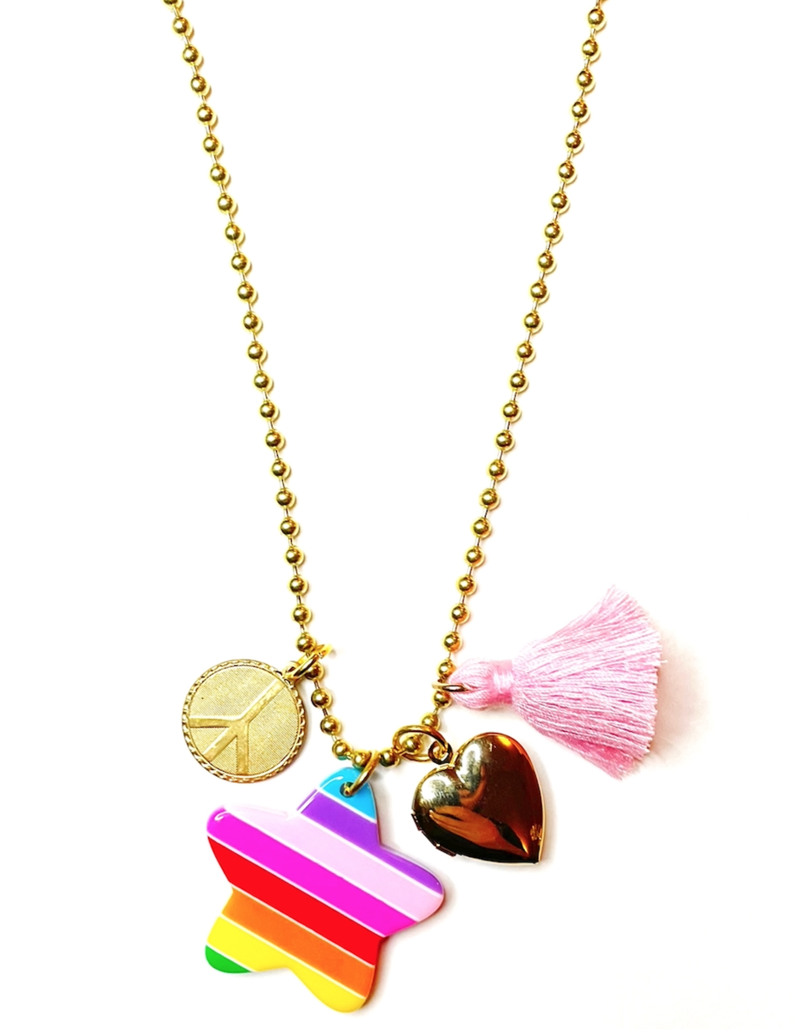 Gunner & Lux Charm Necklace: Love & Peace