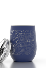 Well Told Brooklyn NY Map 12 oz  Blue Insulated Wine Tumbler