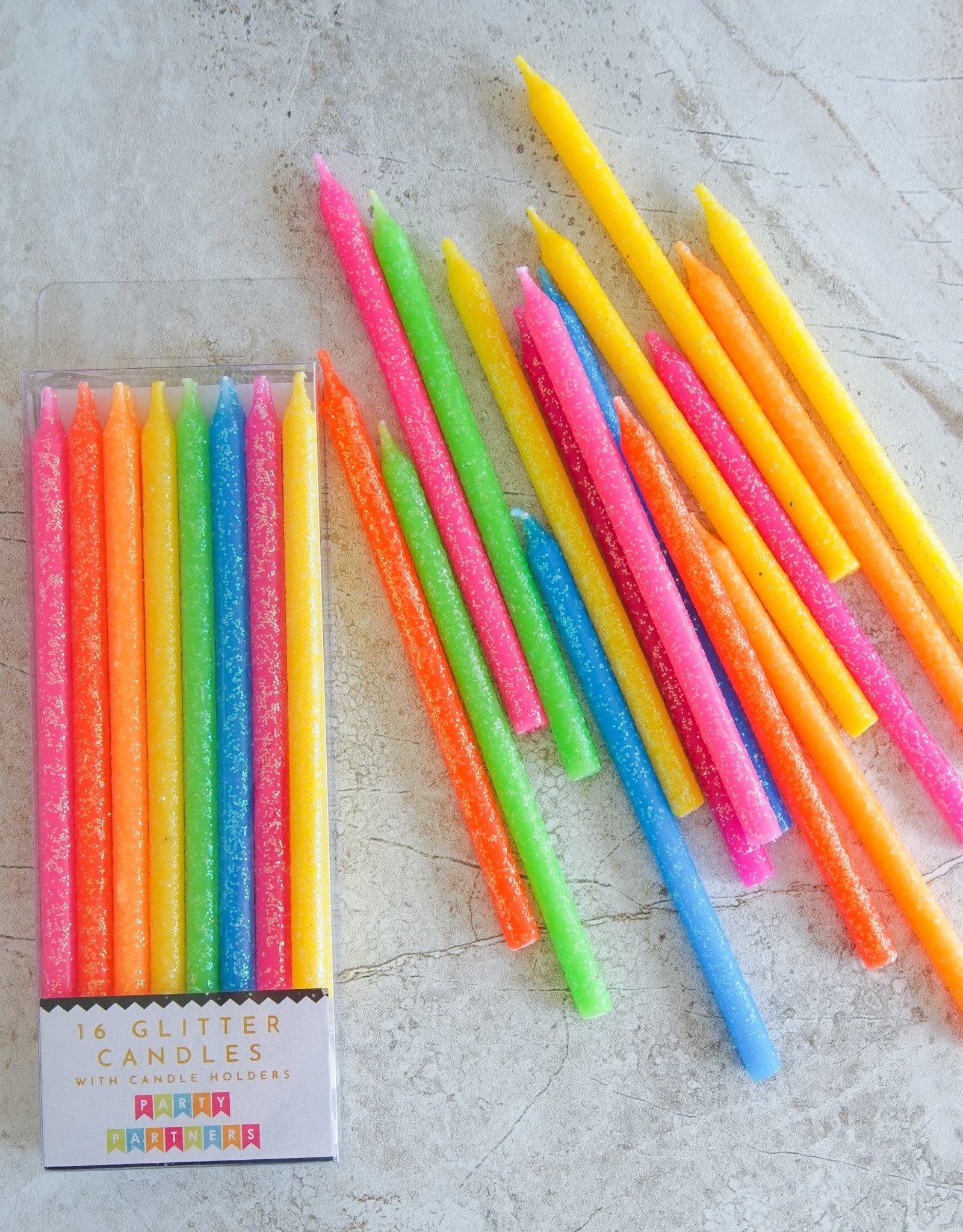 Party Partners Birthday Candles - Tall Neon Gradient