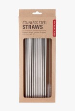 Kikkerland Straws Stainless Steel - set of 10