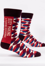 Blue Q Socks - Men's Crew: Busy Making a Difference