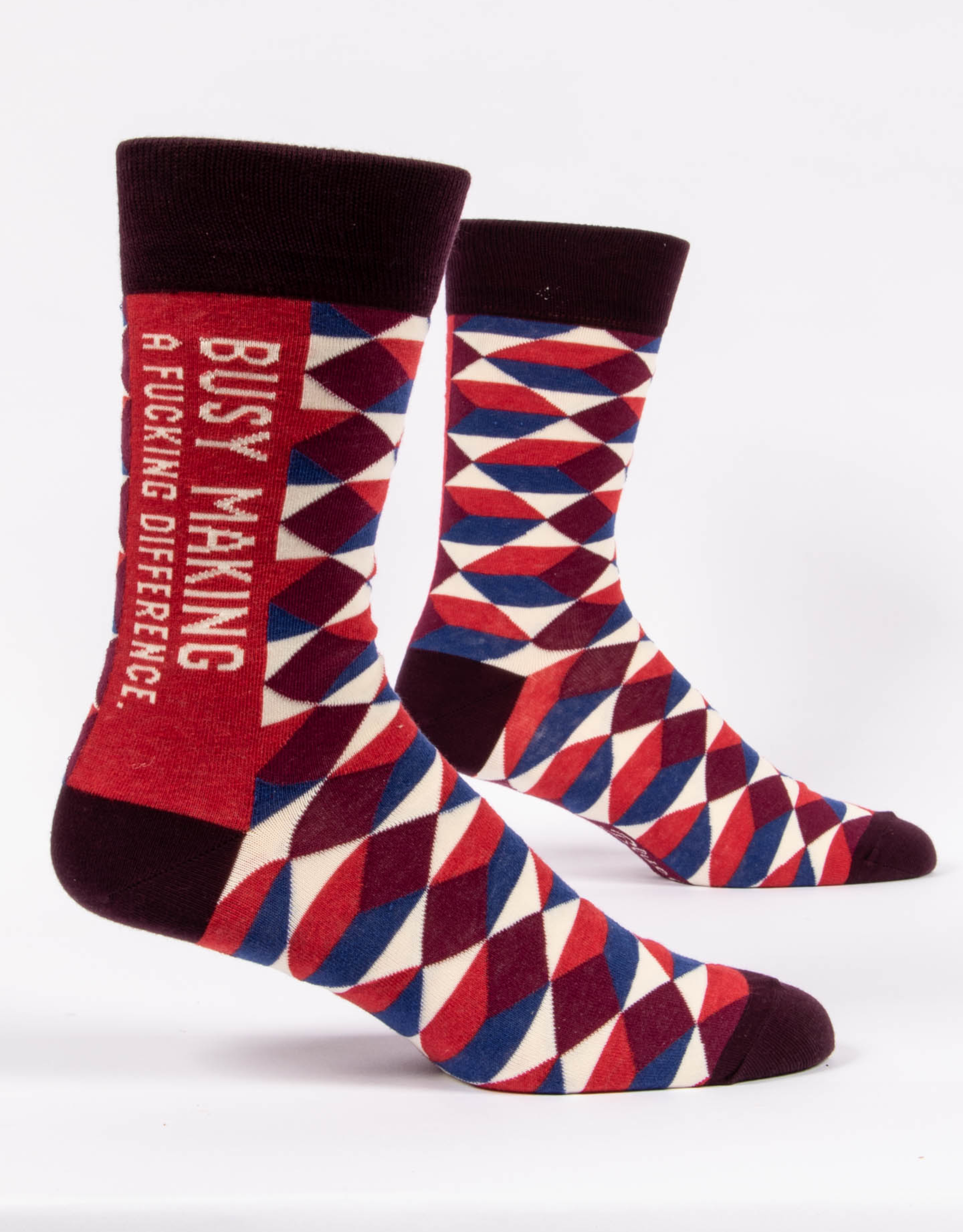 Blue Q Socks - Men's Crew: Busy Making a Difference