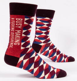 Blue Q Socks - Men's Crew: Busy Making a Difference