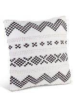 The Gerson Companies White with Black Cotton Woven Square Pillow