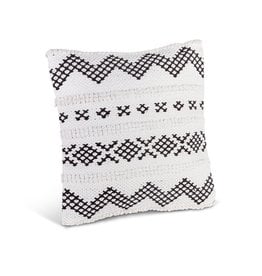 The Gerson Companies White with Black Cotton Woven Square Pillow