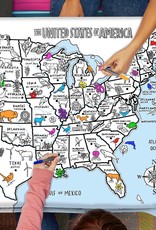 Eat Sleep Doodle Tablecloth - Color USA Map