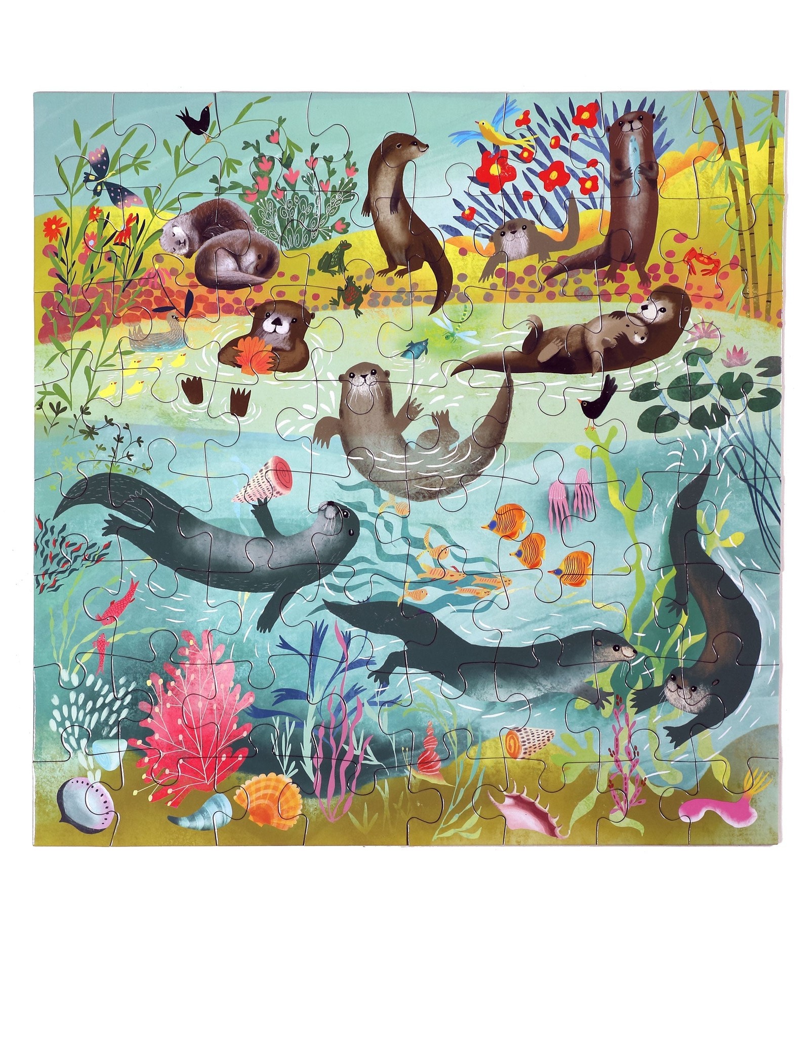 eeBoo Puzzle - Kids: Otters at Play (64)