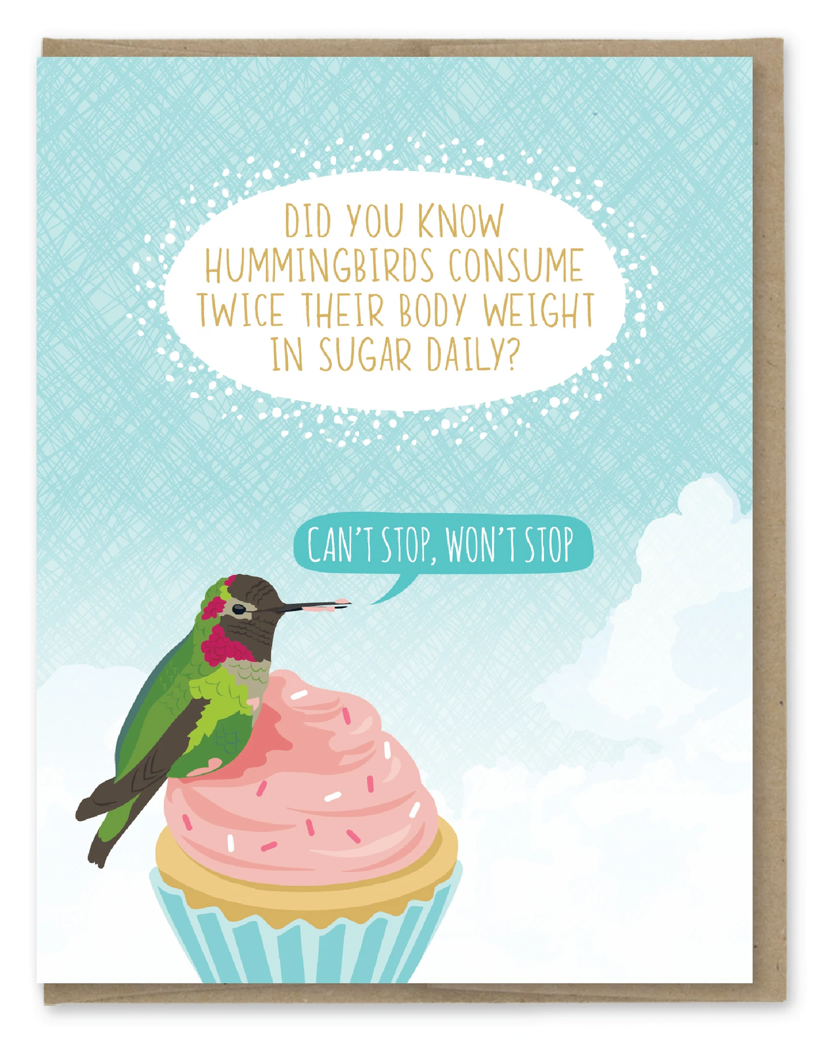 Modern Printed Matter Card - Birthday: Hummingbird Sugar