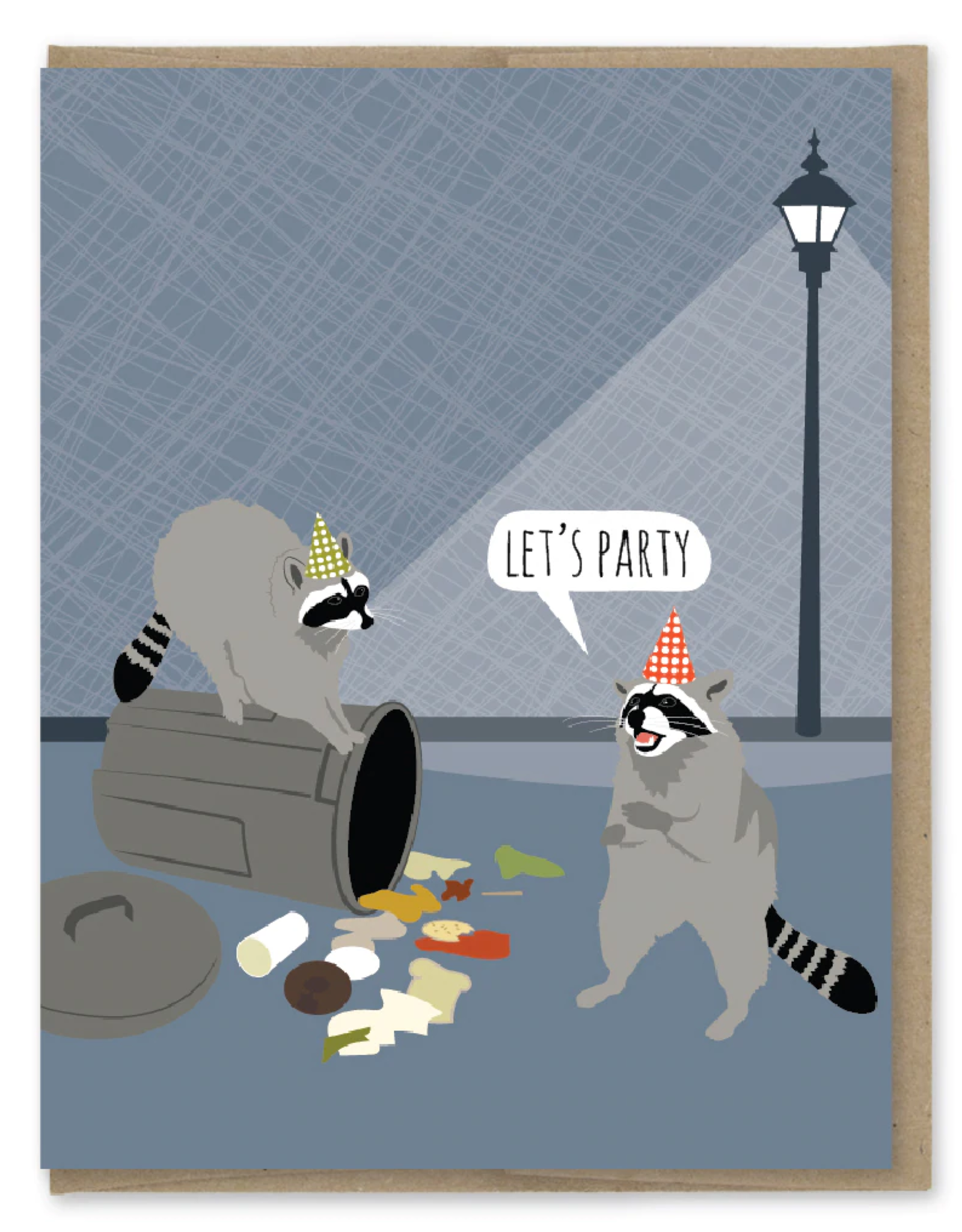 Modern Printed Matter Card - Birthday: Raccoon Party